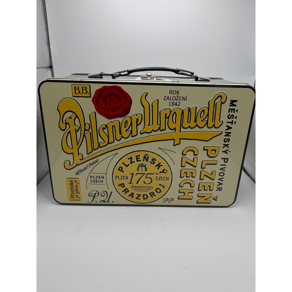 Pilsner Urquell 175th Anniversary Tin Lunch Box Czech Beer Collectible Embossed